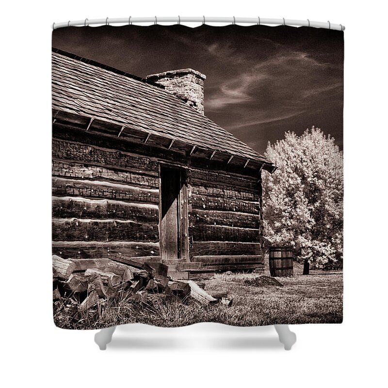 Dir-ea-1164-c Shower Curtain featuring the photograph Firewood Pile by Paul W Faust - Impressions of Light