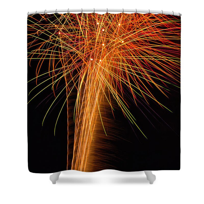 Fireworks Shower Curtain featuring the photograph Fireworks Cone by Meta Gatschenberger