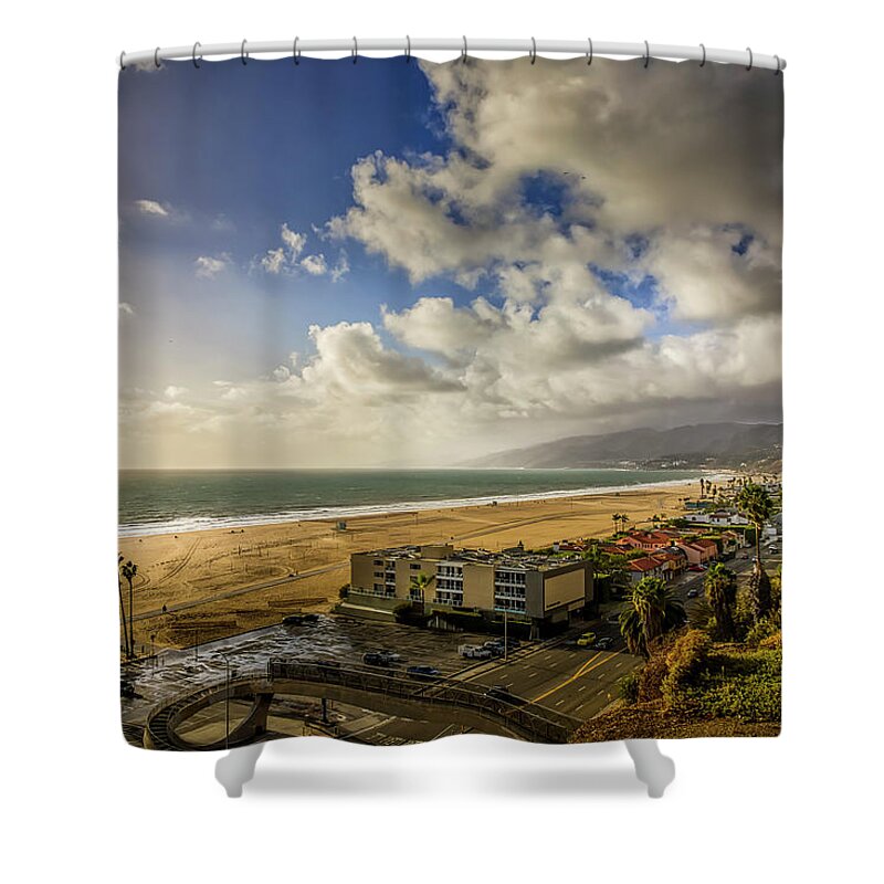 Santa Monica Bay Shower Curtain featuring the photograph First Rain - Winter 18 by Gene Parks