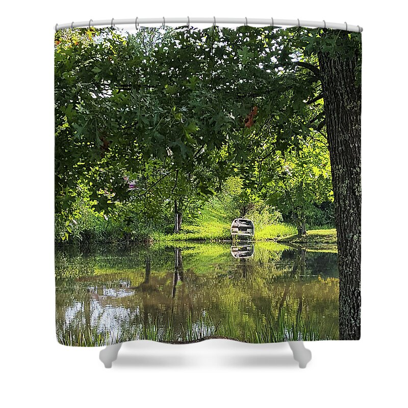 Landscape Shower Curtain featuring the photograph Fish are Waiting by Sharon Williams Eng