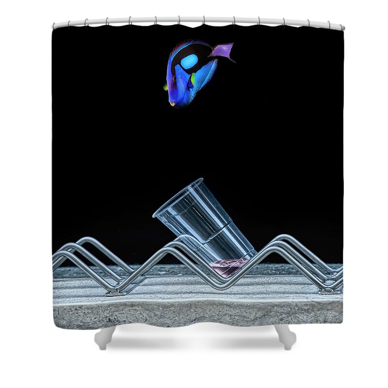 Fish Shower Curtain featuring the photograph Fish illusion by Micah Offman