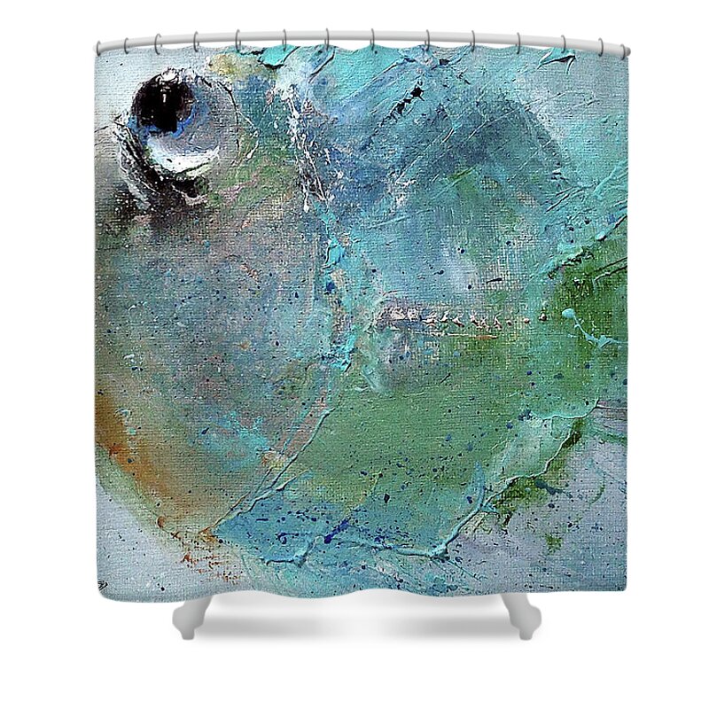 Russian Artists New Wave Shower Curtain featuring the painting Fish-Ka 3 by Igor Medvedev