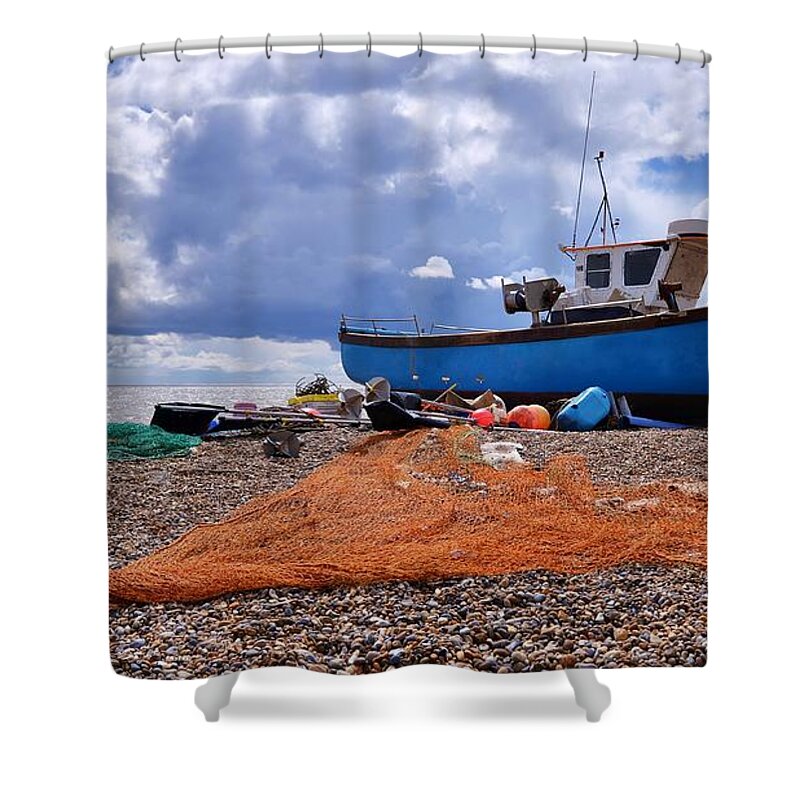 Suffolk Shower Curtain featuring the photograph Fishing Boat by Martyn Crookston