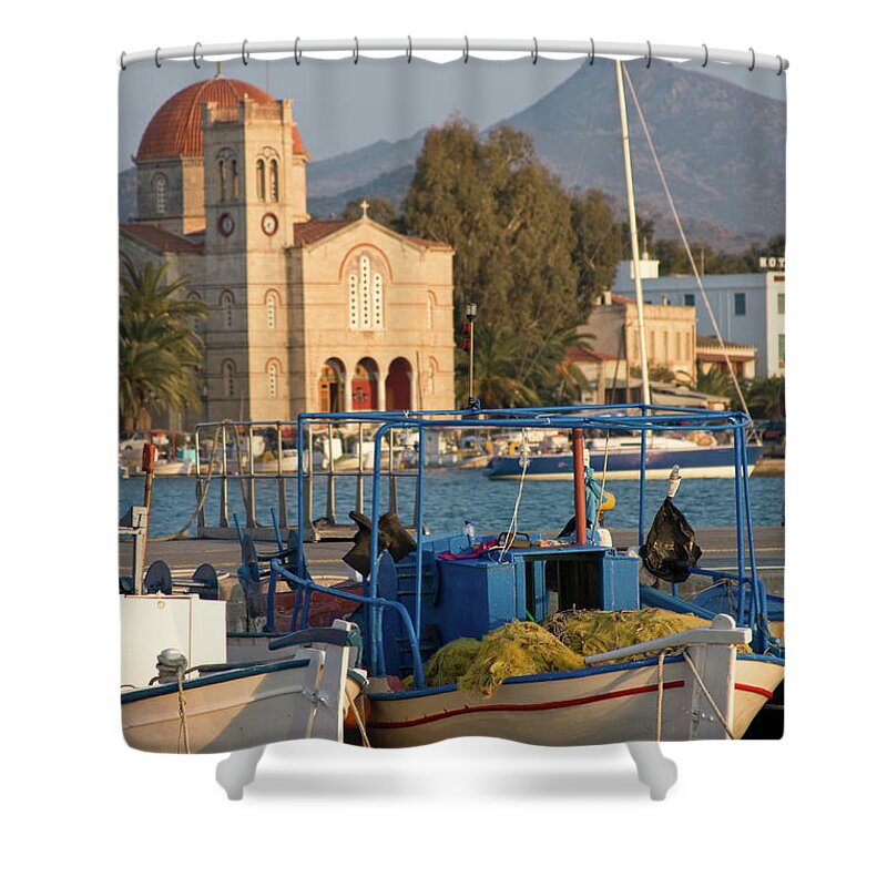 Aegina Shower Curtain featuring the photograph Fishing On Aegina by Bopyd