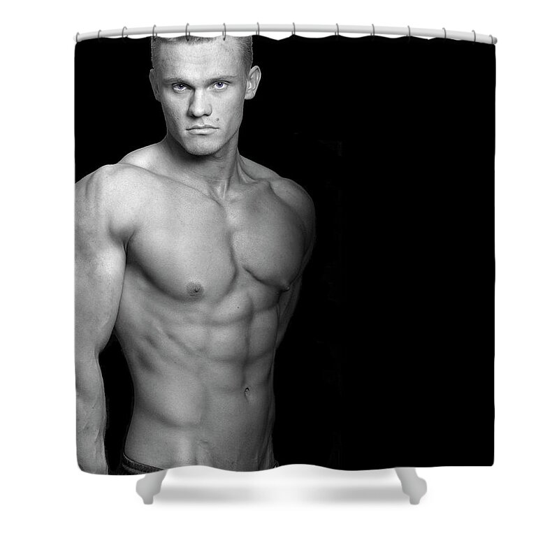 Cool Attitude Shower Curtain featuring the photograph Fitness Portrait by Ragnak