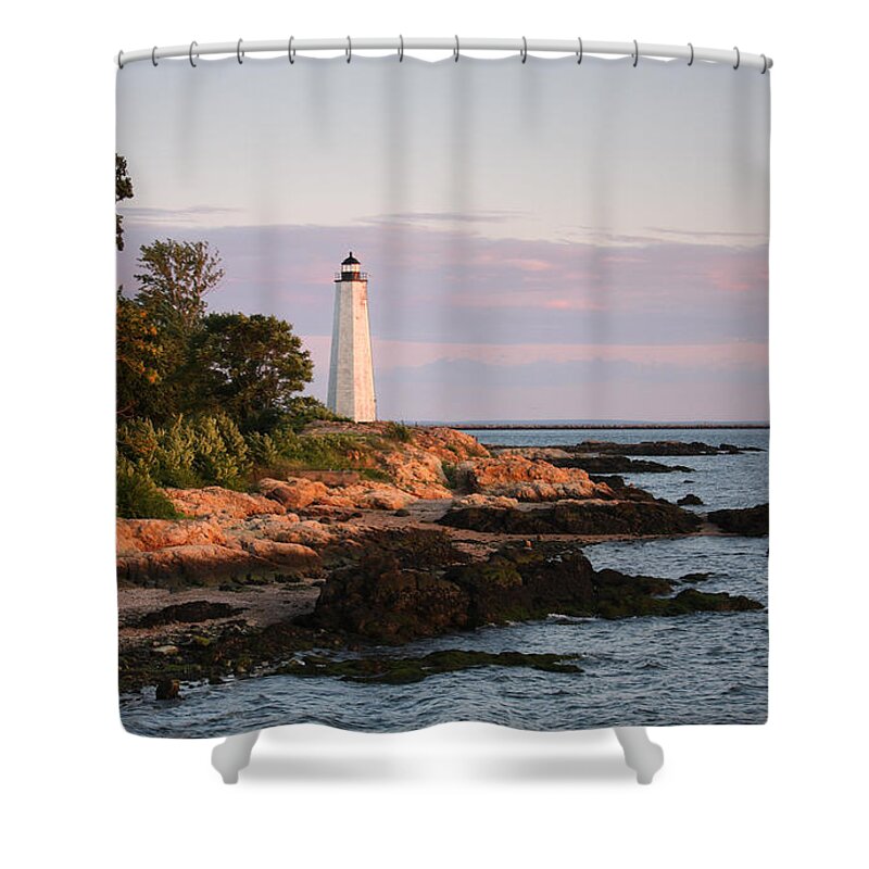 Water's Edge Shower Curtain featuring the photograph Five Mile Lighthouse, New Haven by Denistangneyjr