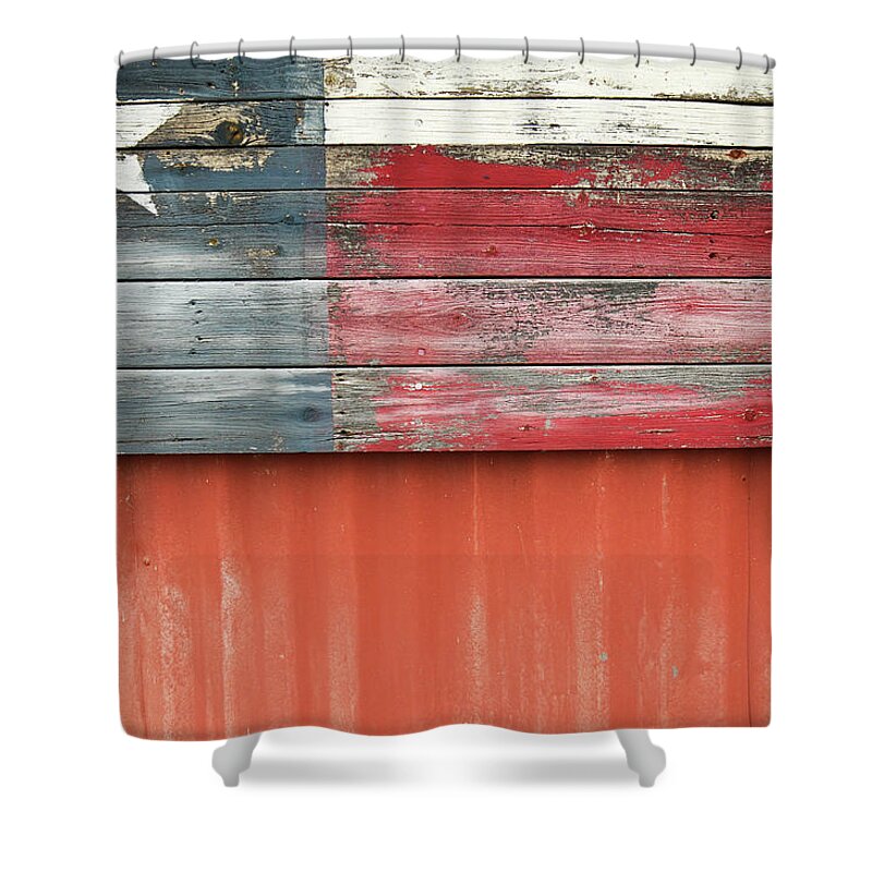 Wood Shower Curtain featuring the photograph Flag Of Texas by Thad
