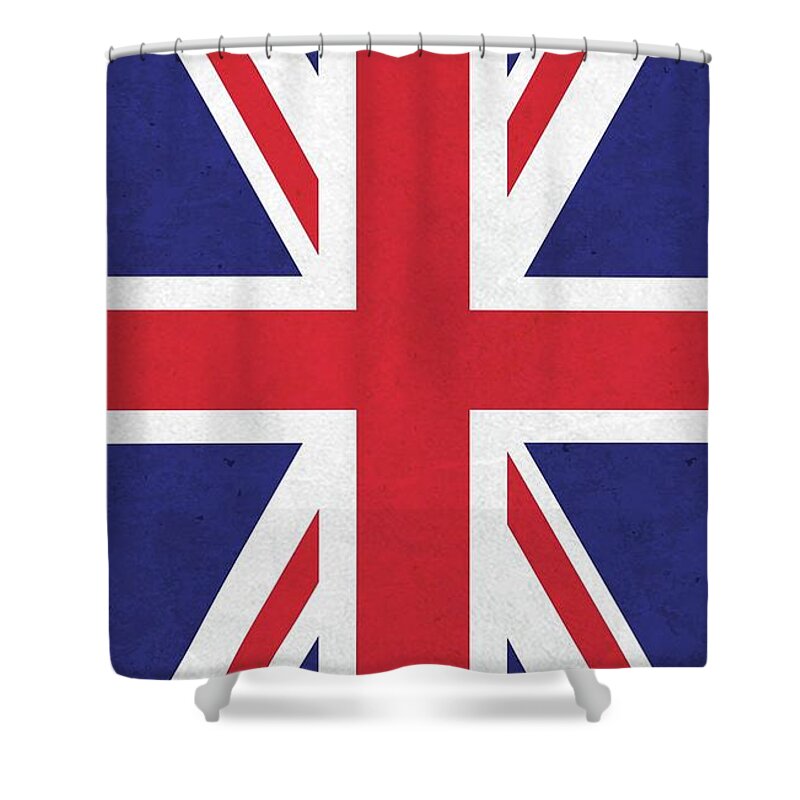  Shower Curtain featuring the drawing Flag of The United Kingdom by Zachia Moses