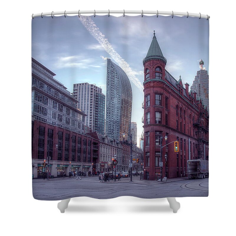 Toronto Shower Curtain featuring the photograph Flatiron Sundown by Rick Shea