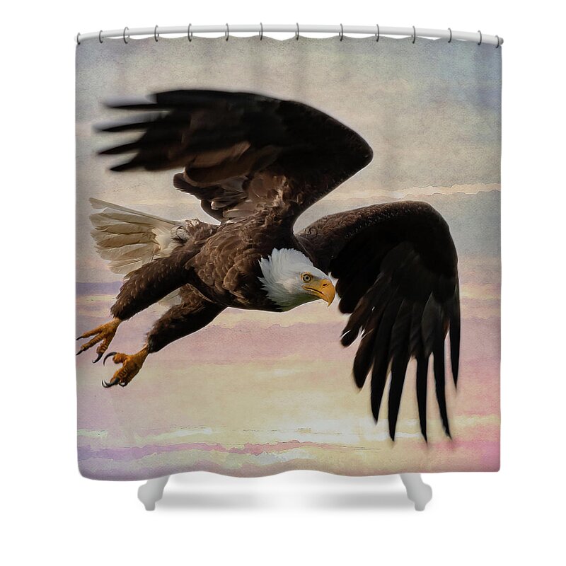 Bald Eagle Shower Curtain featuring the photograph Flight by Mary Hone