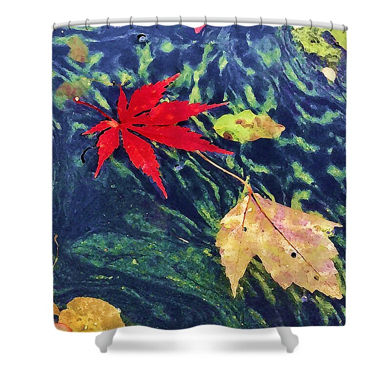 Fall Shower Curtain featuring the photograph Floating Fire by Tom Johnson