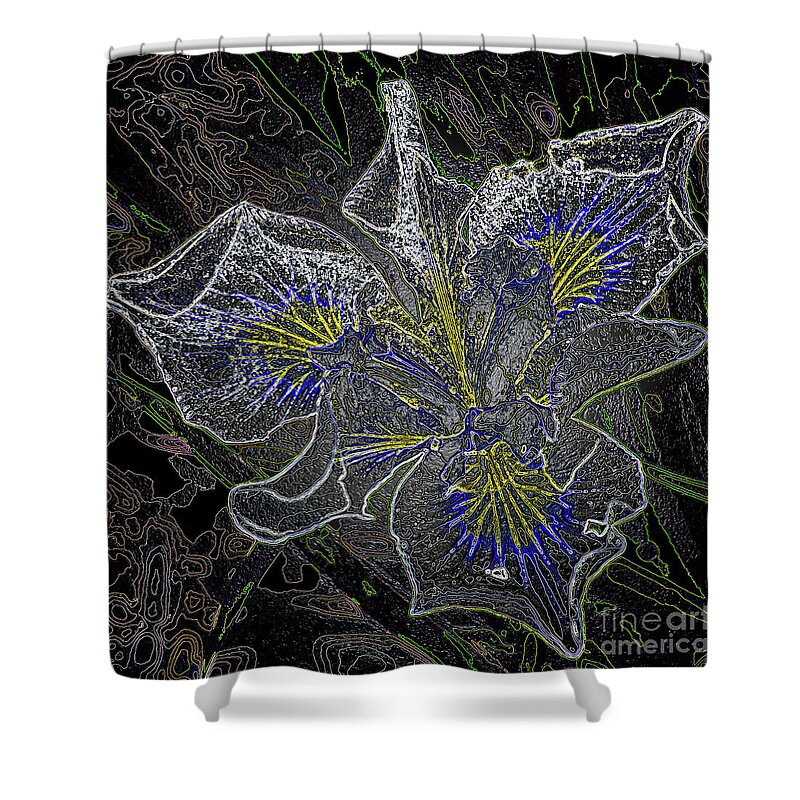 Abstract Shower Curtain featuring the photograph Floating Orchid by Roslyn Wilkins