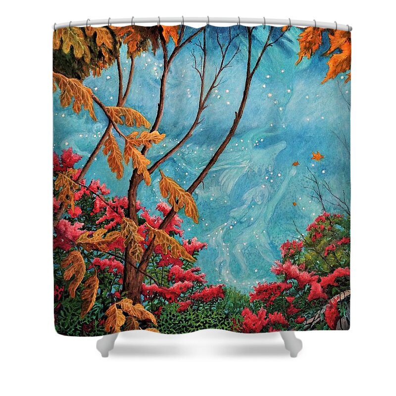 Fall Shower Curtain featuring the painting Flora by Matt Konar