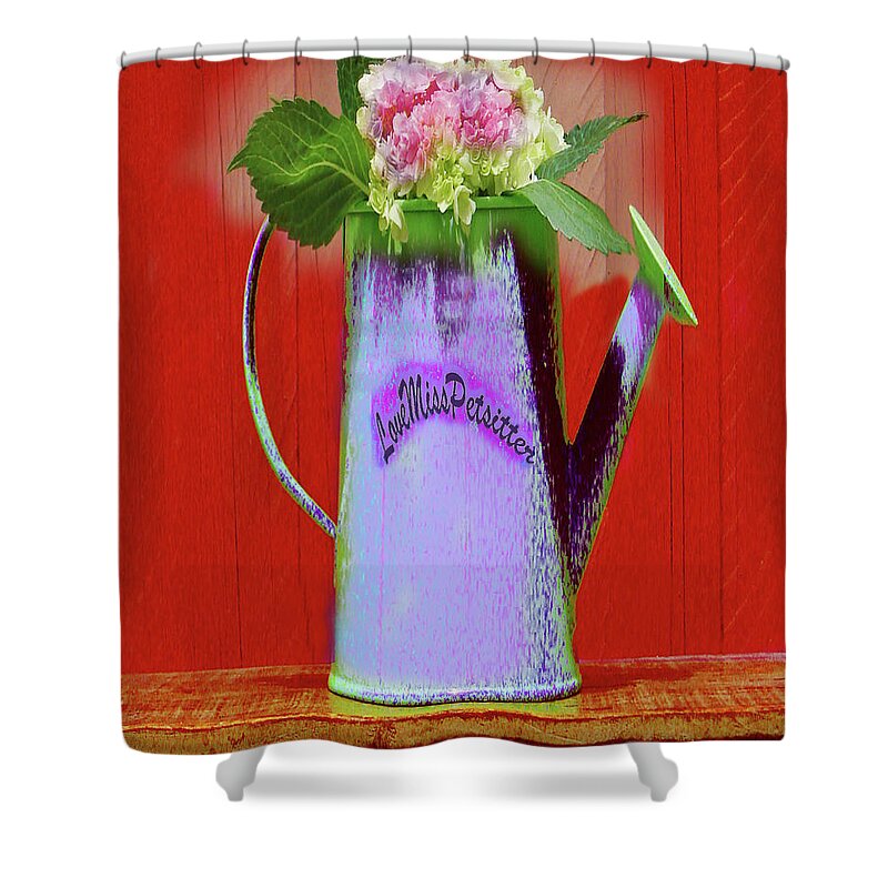 Art Shower Curtain featuring the digital art Floral Art 375 by Miss Pet Sitter