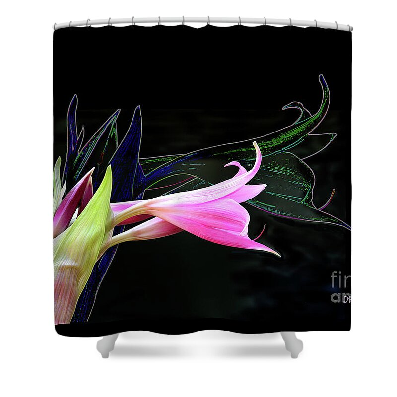 Flora Shower Curtain featuring the digital art Floral Design by Mariarosa Rockefeller