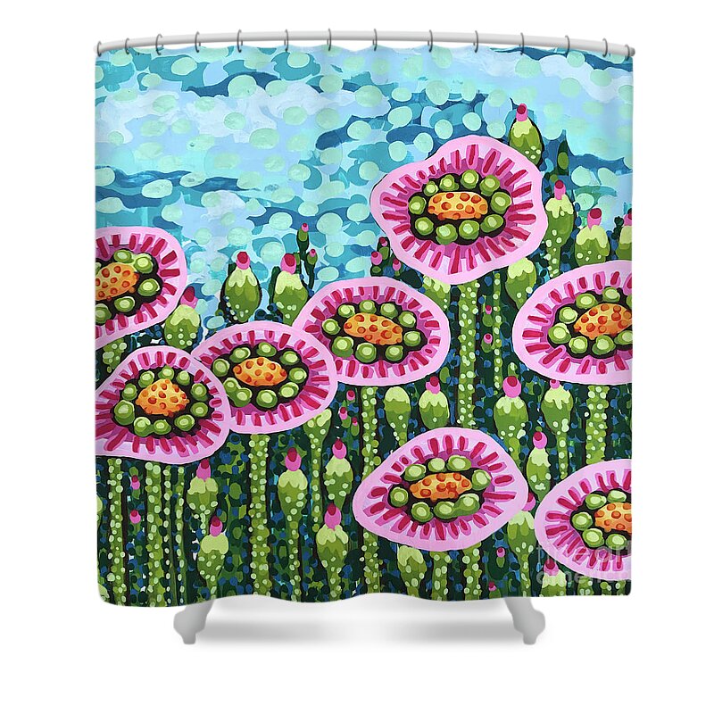 Floral Shower Curtain featuring the painting Floral Whimsy 8 by Amy E Fraser