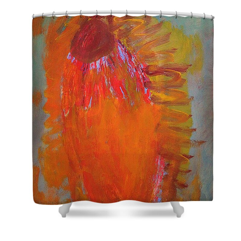 Flower Shower Curtain featuring the painting Flower Spirit original painting by Sol Luckman
