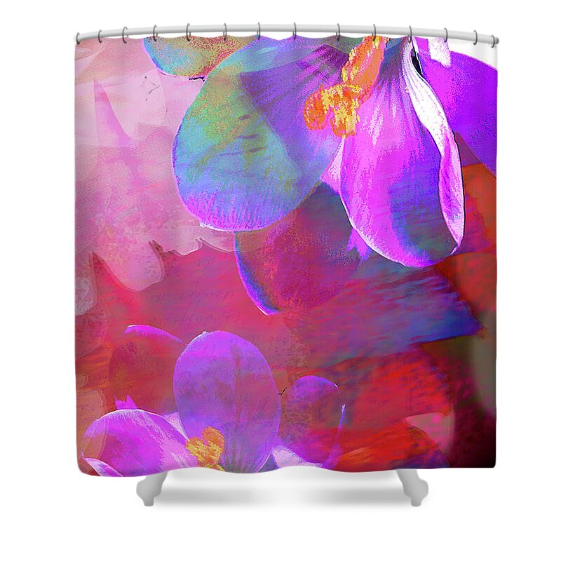 Purple Shower Curtain featuring the digital art Flowers and More by Nancy Olivia Hoffmann