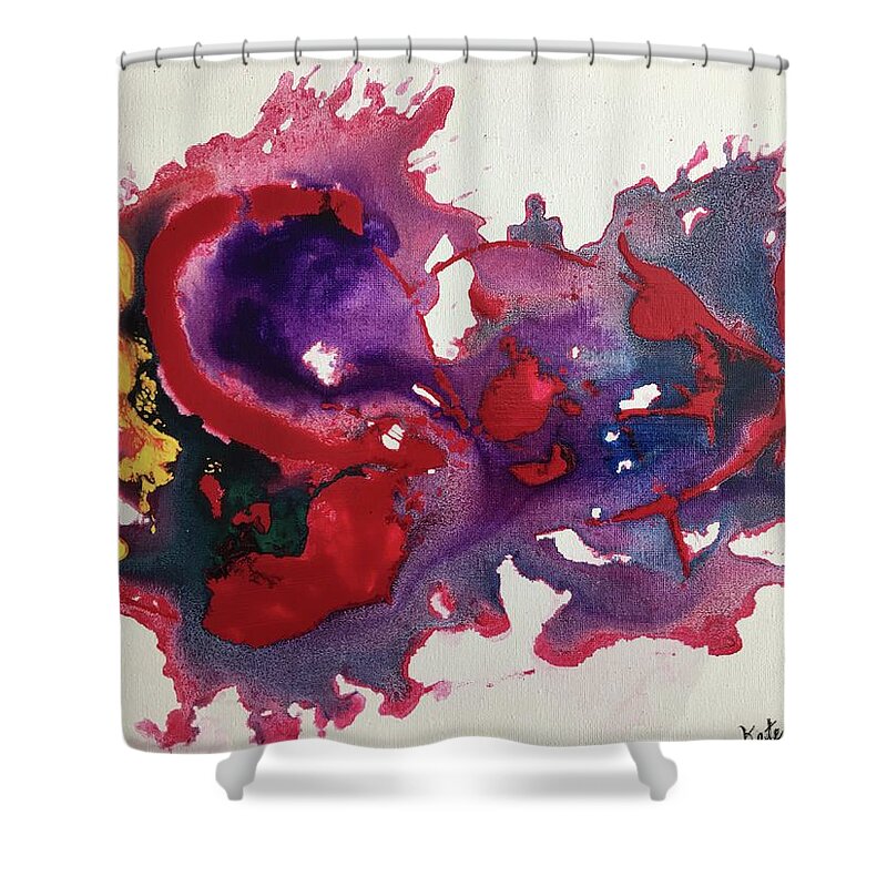  Shower Curtain featuring the painting Flowing Art by Kate by Lew Hagood