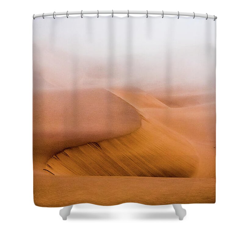 Namib Shower Curtain featuring the photograph Foggy Namib Desert by Lyl Dil Creations