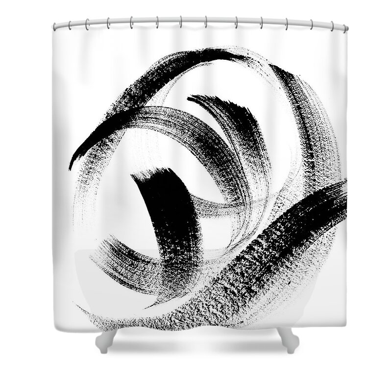 Abstract Shower Curtain featuring the painting Follow Me I by Sharon Chandler