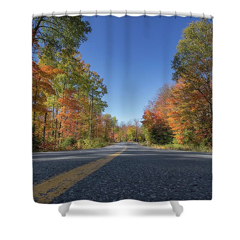 Fall Shower Curtain featuring the photograph Following the Colours - Apsley - Ontario, Canada by Spencer Bush