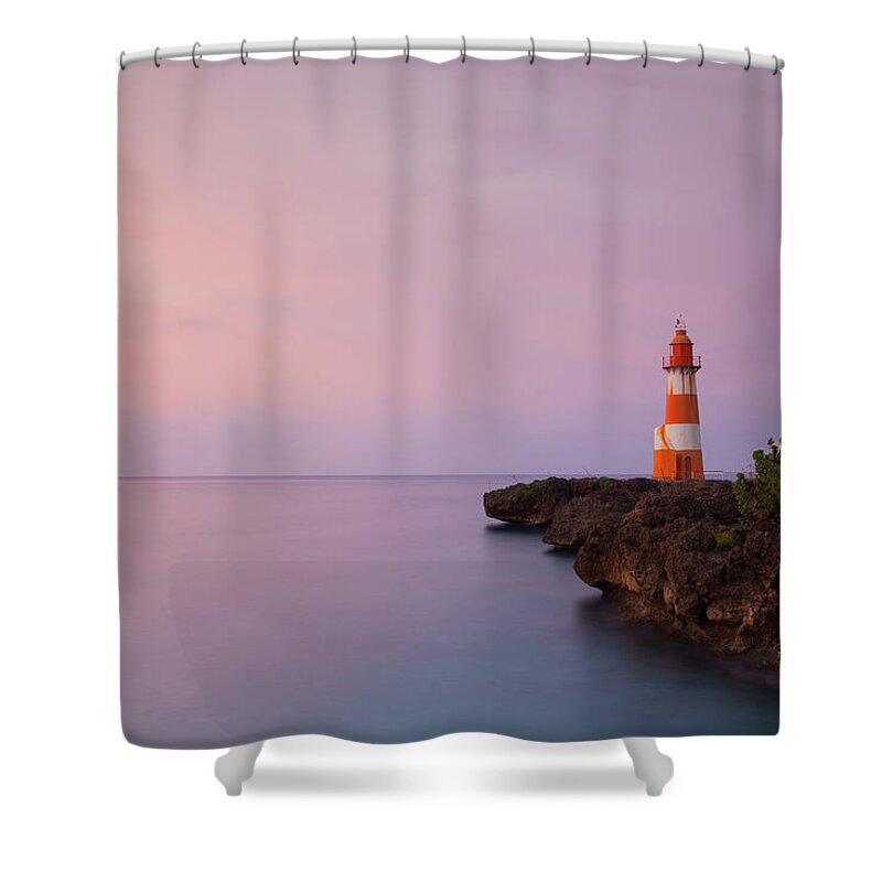 Tranquility Shower Curtain featuring the photograph Folly Point Lighthouse, Port Antonio by Douglas Pearson
