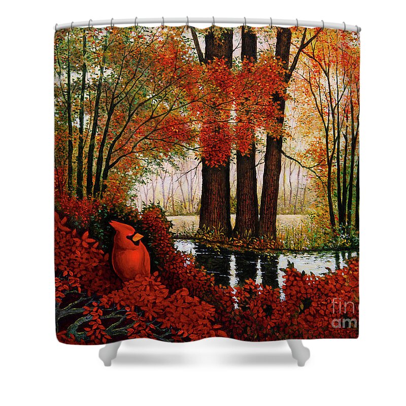 Forest Shower Curtain featuring the painting Forest Stream 3 by Michael Frank