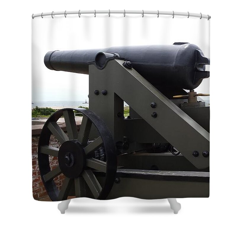 Cannons Shower Curtain featuring the photograph Fort Macon Cannons 3 by Paddy Shaffer