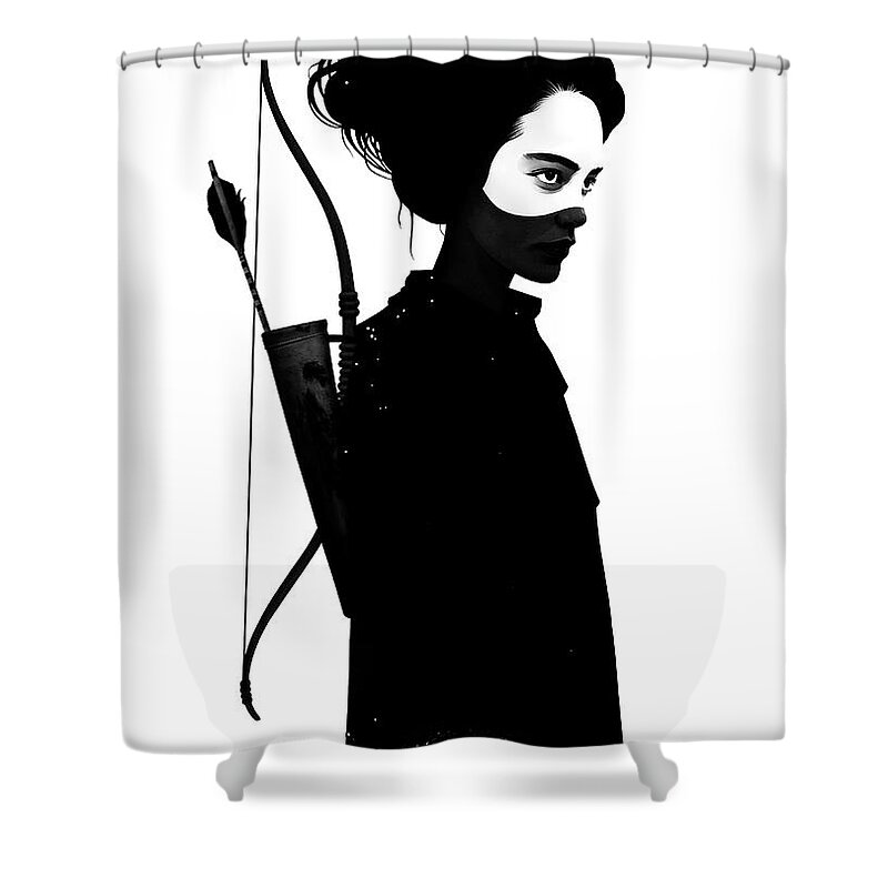 Girl Shower Curtain featuring the mixed media Four Of Hearts by Ruben Ireland