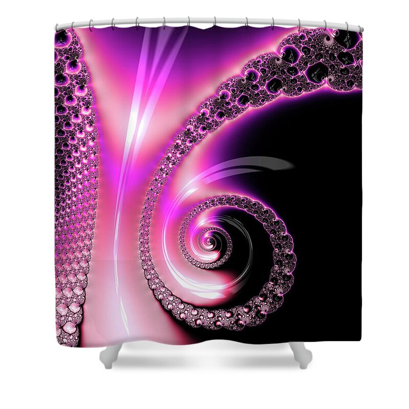 Spiral Shower Curtain featuring the photograph Fractal Spiral pink purple and black by Matthias Hauser