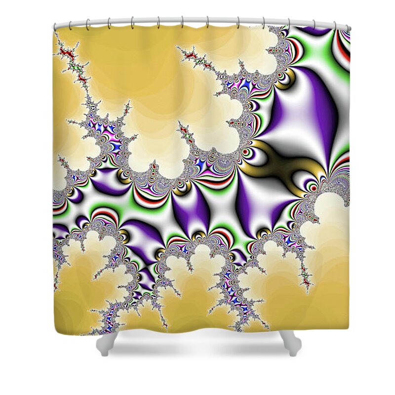 Abstract Shower Curtain featuring the digital art Fractal Whip Art by Don Northup