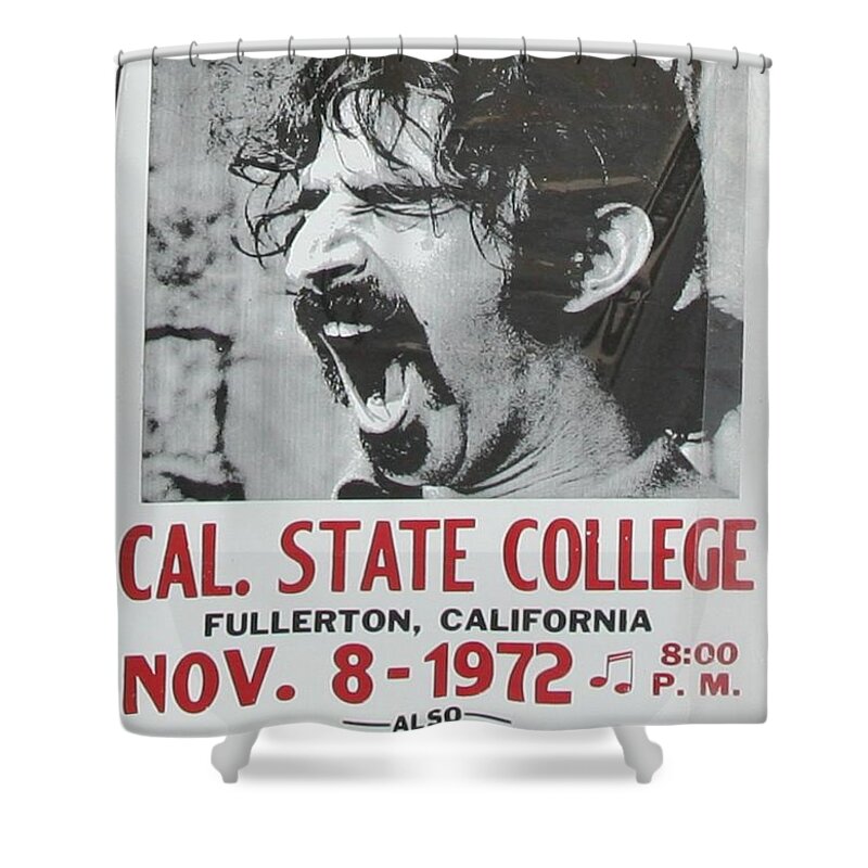 Pop Art Shower Curtain featuring the photograph Frank Zappa Alice Cooper 1972 Poster by Chuck Kuhn