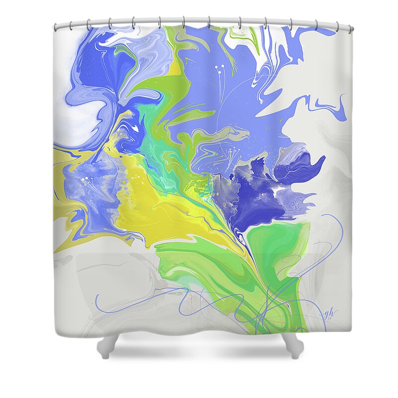 Floral Abstract Shower Curtain featuring the digital art French Bouquet by Gina Harrison