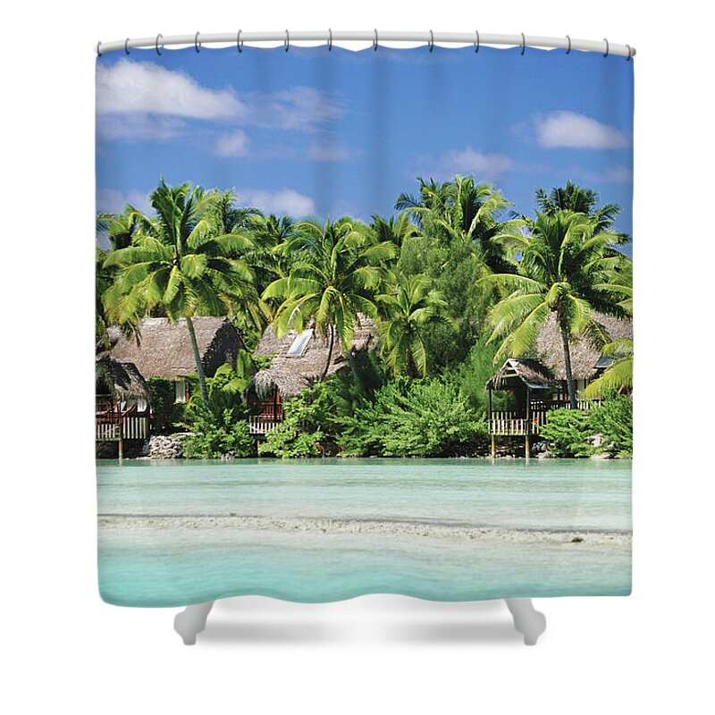 Scenics Shower Curtain featuring the photograph French Polynesia, Cook Islands by Peter Adams