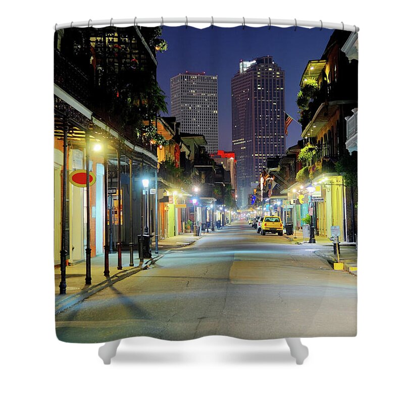 Nightclub Shower Curtain featuring the photograph French Quarter by Denistangneyjr