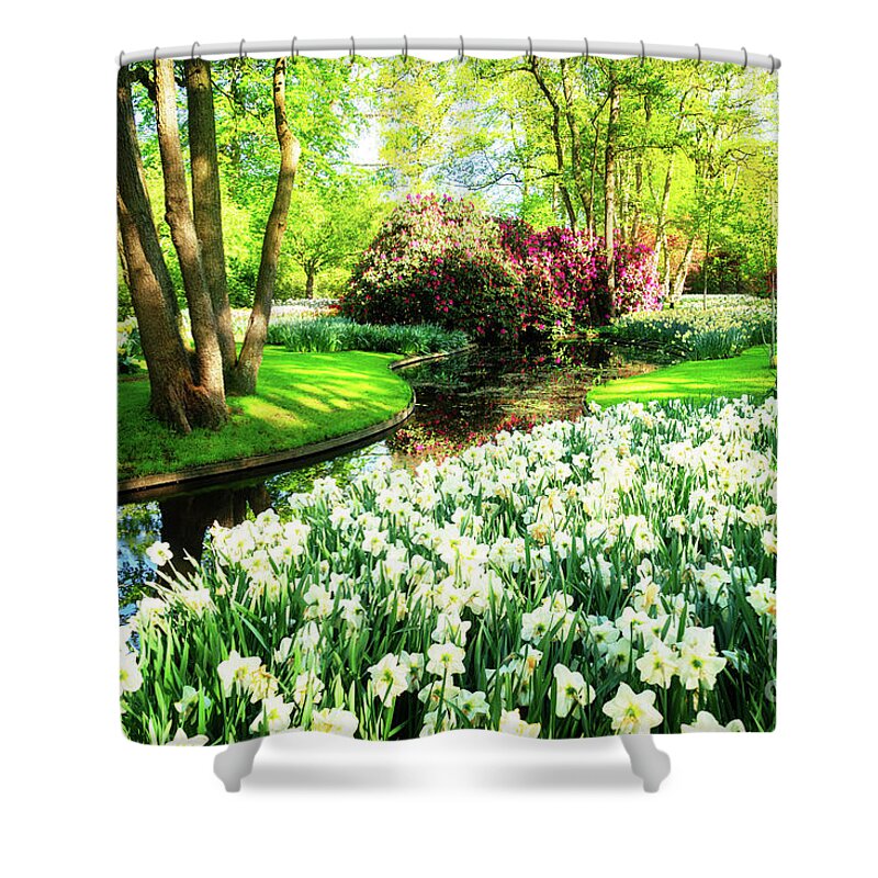 Landscape Shower Curtain featuring the photograph Spring in Park by Anastasy Yarmolovich
