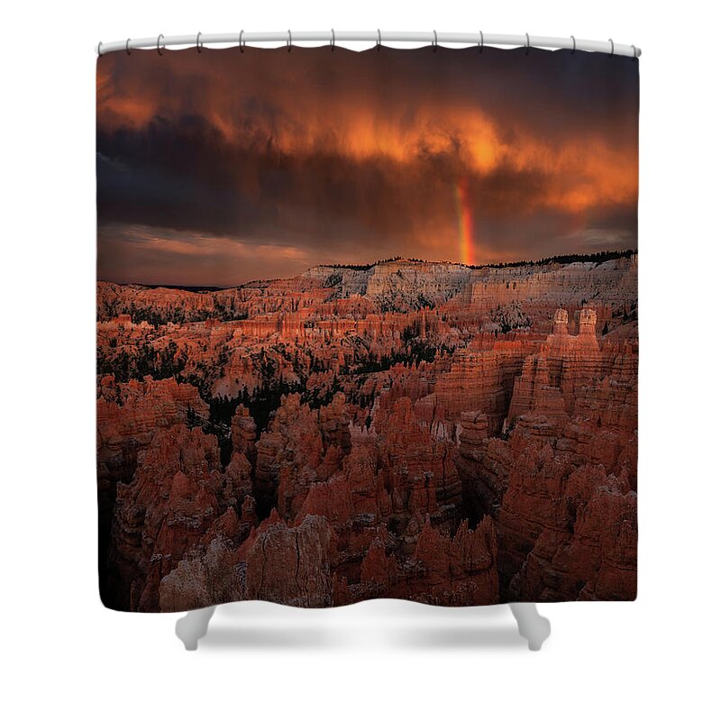 50s Shower Curtain featuring the photograph From The Darkness by Edgars Erglis