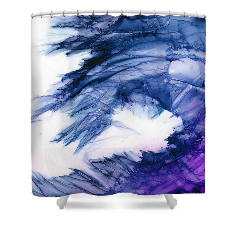 Alcohol Shower Curtain featuring the painting Frozen Wave by KC Pollak