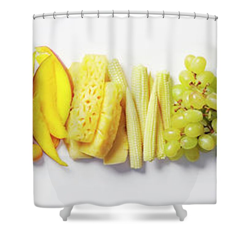 Cherry Shower Curtain featuring the photograph Fruit & Vegetable Color Wheel by David Malan