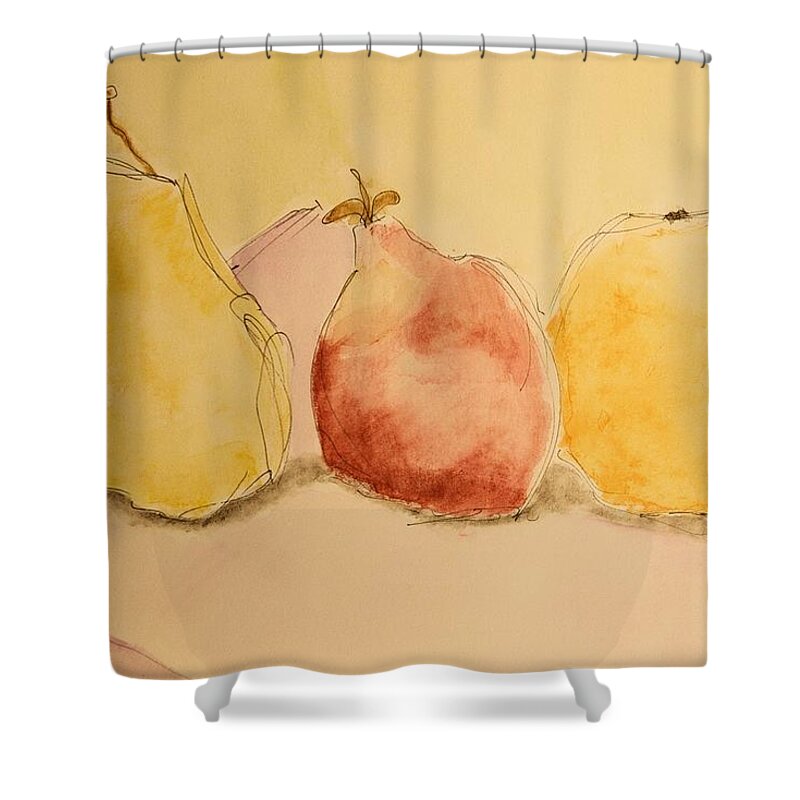 Fruit Shower Curtain featuring the painting Fruity by Marty Klar