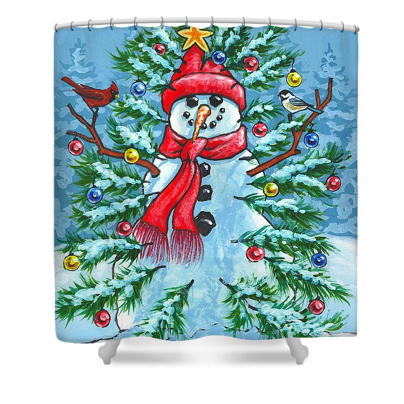 Snowman Shower Curtain featuring the painting Full bloom by Richard De Wolfe