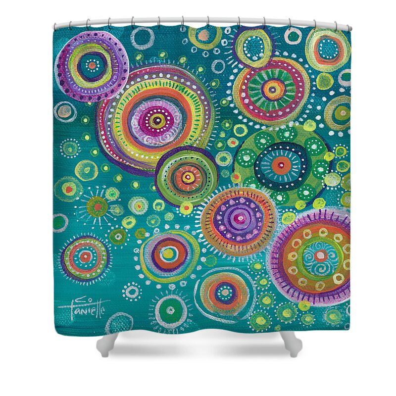 Full Circle Shower Curtain featuring the painting Full Circle by Tanielle Childers