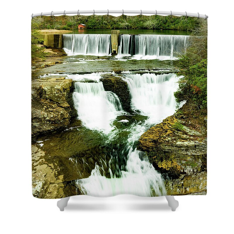 Steve Bunch Shower Curtain featuring the photograph Full Frontal Waterfalls by Steve Bunch
