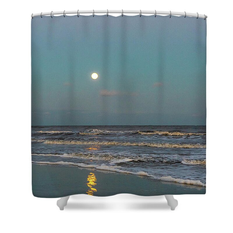 Full Moon Shower Curtain featuring the photograph Full Moon Over Hilton Head by Dennis Schmidt