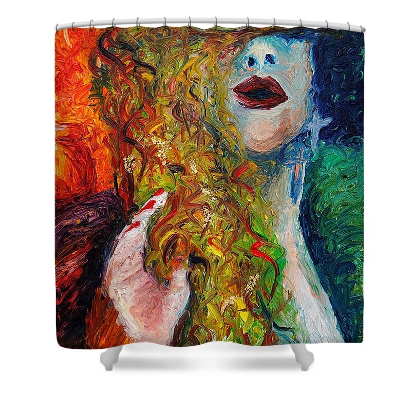 Fur Shower Curtain featuring the painting Fur by Chiara Magni