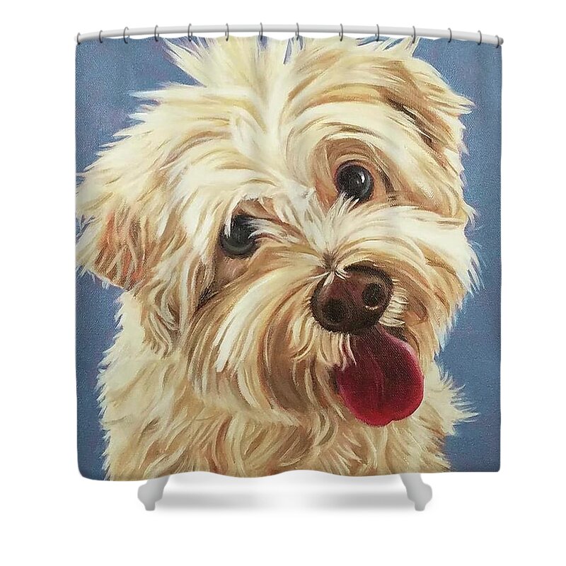 Pet Shower Curtain featuring the painting G by Deborah Tidwell Artist