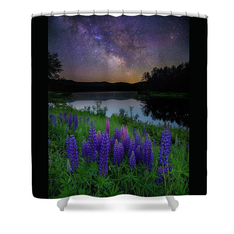 New Hampshire Shower Curtain featuring the photograph Galactic Lupines by Rob Davies