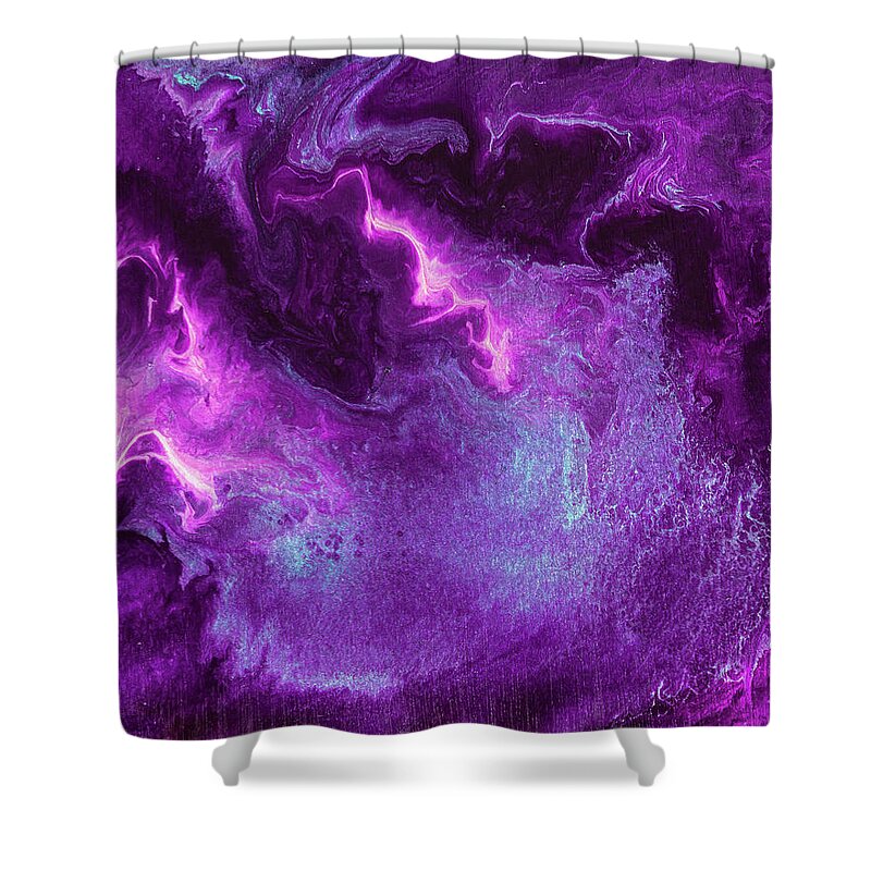 Fluid Shower Curtain featuring the painting Galaxius by Jennifer Walsh