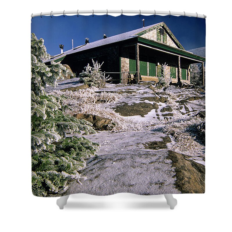 Appalachian Trail Shower Curtain featuring the photograph Galehead Hut - Appalachian Trail, New Hampshire by Erin Paul Donovan